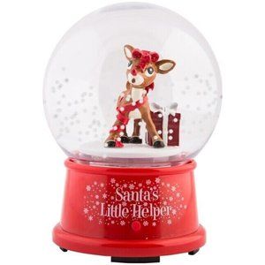 Rudolph the Red Nosed Reindeer Music Blowing Snow Globe Waterless